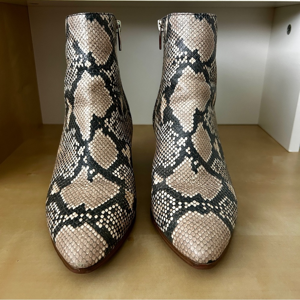 Vince Camuto Snakeprint Grasem Leather Ankle Booties - Picture 16 of 16